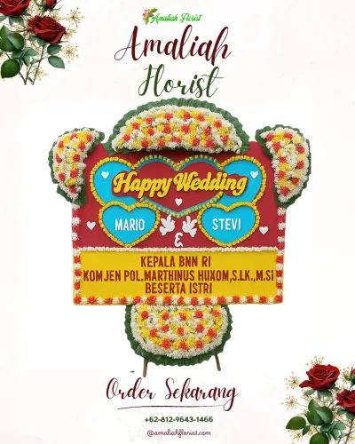 Karangan Papan Bunga Pernikahan di Kebonlegi